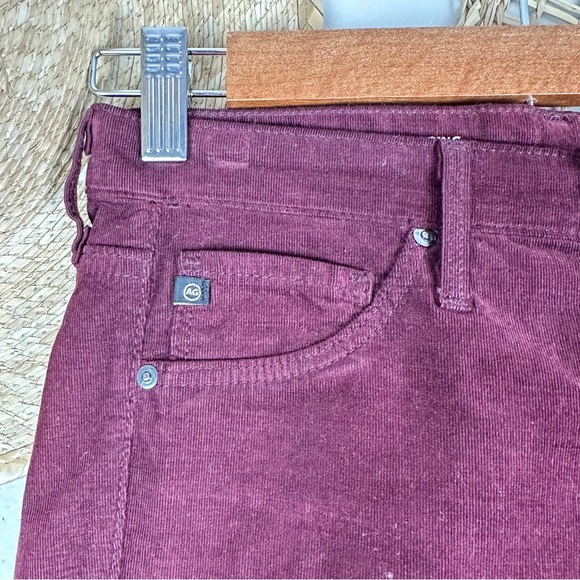 AG The Legging Ankle Super Skinny Corduroy Suede Burgundy Jeans - Picture 6 of 16